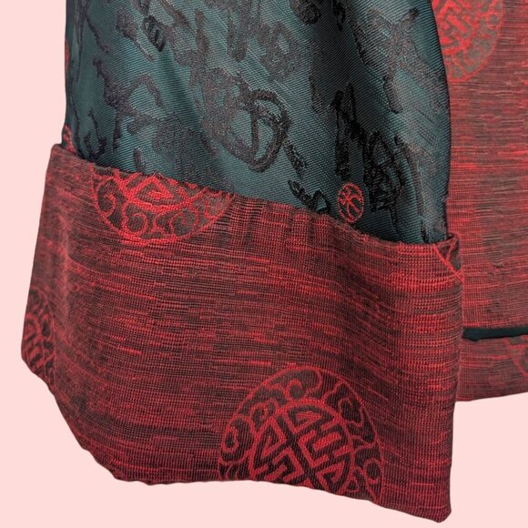 NWT Green & Red Chinese Viscose Jacket - Picture 7 of 9